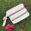 Front view of Crochet Tulip Makeup Pouch