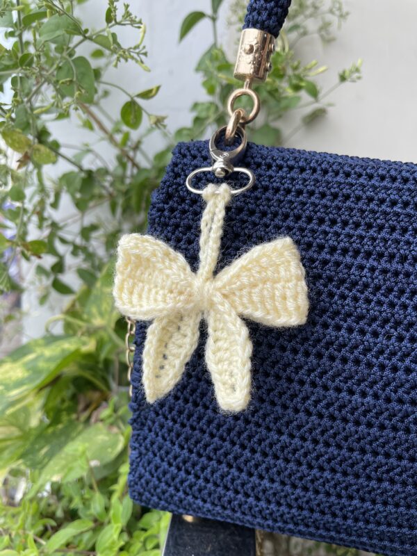 crochet coquette bow bag charm 4