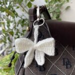 crochet coquette bow bag charm 2