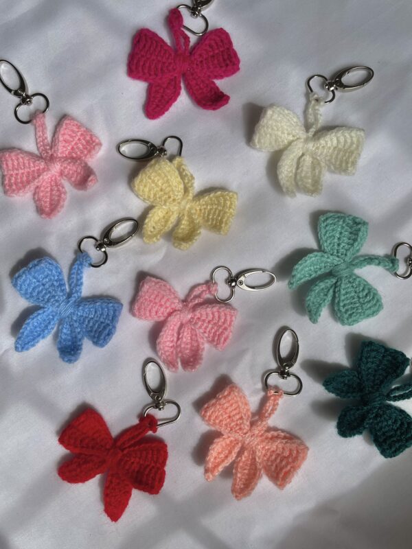 crochet coquette bow bag charm 1