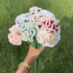 Carnation Crochet Blossom – Handmade Floral Accent for Home Décor